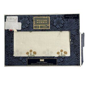 William Morris King Pillowcase Ochre Cotton Percale White‎ Woodland Floral Cabin